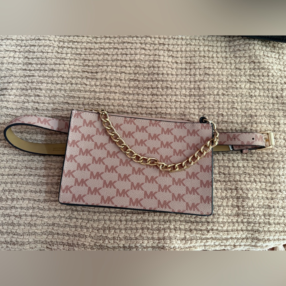 Michael Kors Belt Bag with Pull Chain Ballet, Size Small